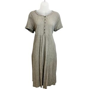 Coldwater Creek Airy/ casual/ Midi Dress in charcoal pinstripe